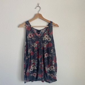 Torrid floral split back racerback tank top size 0